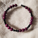 Fuchsia and Black Bracelet (MW) | Mamabug ReCreations - Artisan Jewelry
