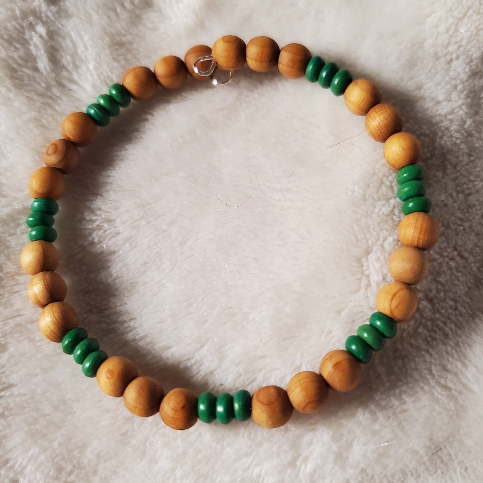 Green and Brown Wooden Bead Bracelet | Mamabug ReCreations - Artisan Jewelry