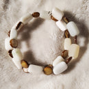 White and Brown Bracelet (MW) | Mamabug ReCreations - Artisan Jewelry