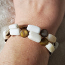 White and Brown Bracelet (MW) | Mamabug ReCreations - Artisan Jewelry