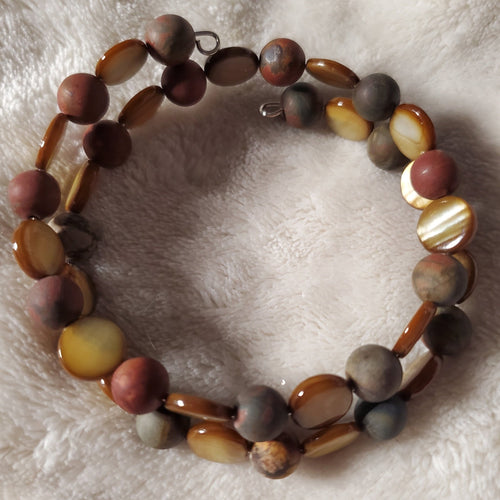 Picasso Jasper Beaded Bracelet (MW) | Mamabug ReCreations - Artisan Jewelry