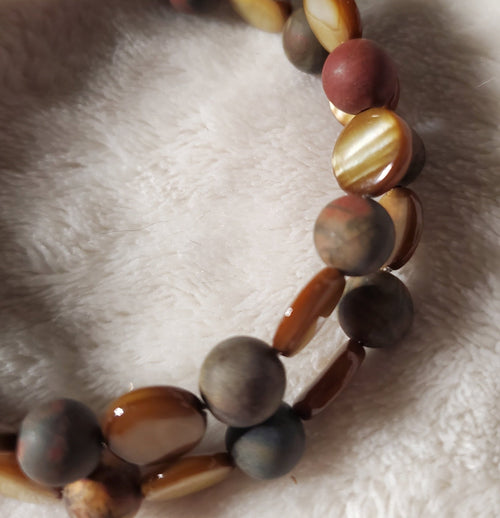 Picasso Jasper Beaded Bracelet (MW) | Mamabug ReCreations - Artisan Jewelry