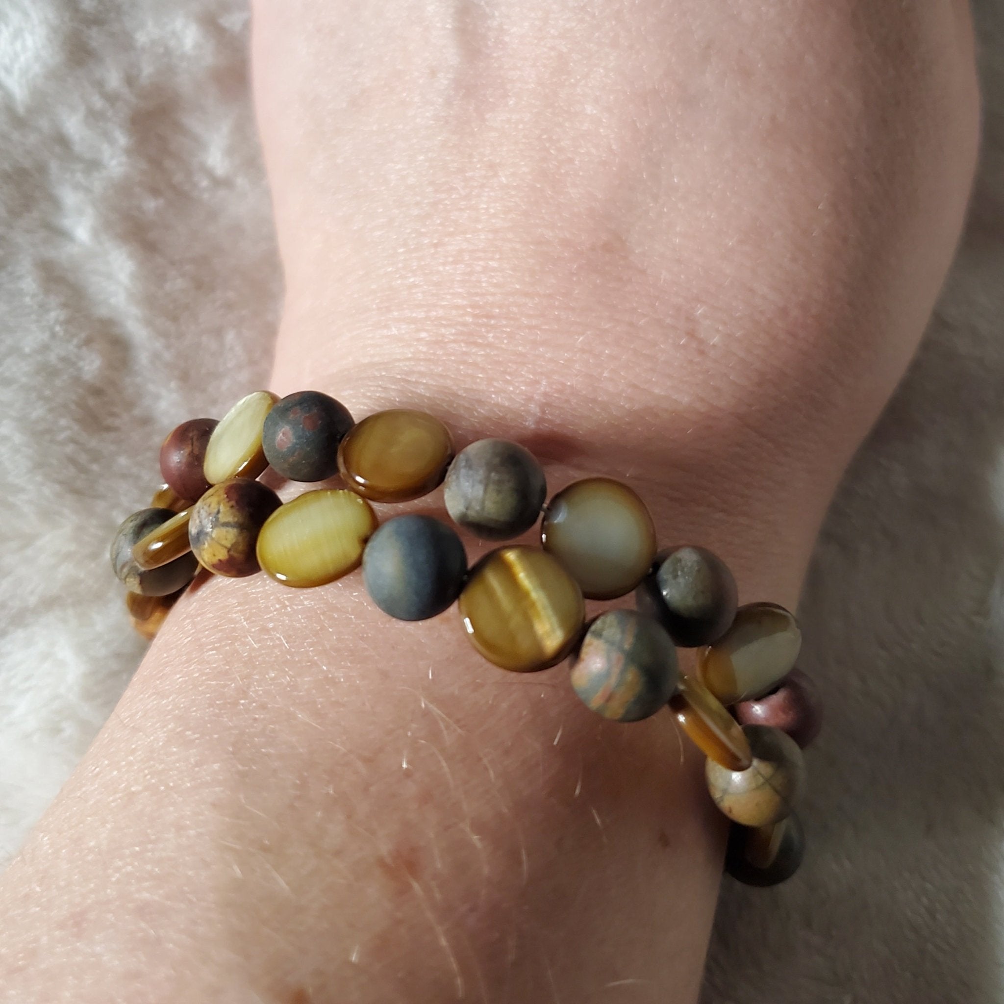 Picasso Jasper Beaded Bracelet (MW) | Mamabug ReCreations - Artisan Jewelry