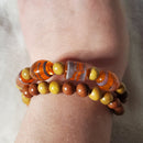 Orange Lampwork Beaded Bracelet (MW) | Mamabug ReCreations - Artisan Jewelry