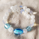 Blue and White Lampwork Beaded Bracelet (MW) | Mamabug ReCreations - Artisan Jewelry