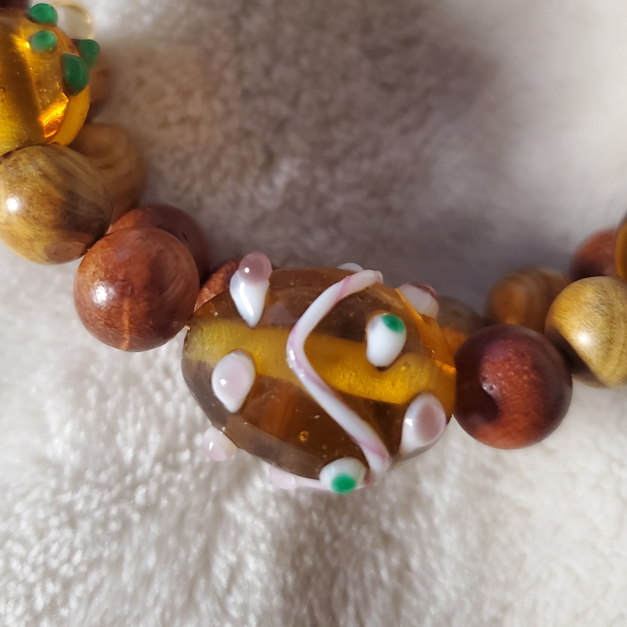Topaz Lampwork Beaded Bracelet (MW) | Mamabug ReCreations - Artisan Jewelry