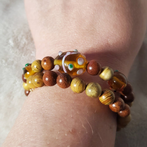 Topaz Lampwork Beaded Bracelet (MW) | Mamabug ReCreations - Artisan Jewelry