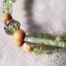 Celery Green Lampwork Beaded Bracelet (MW) | Mamabug ReCreations - Artisan Jewelry