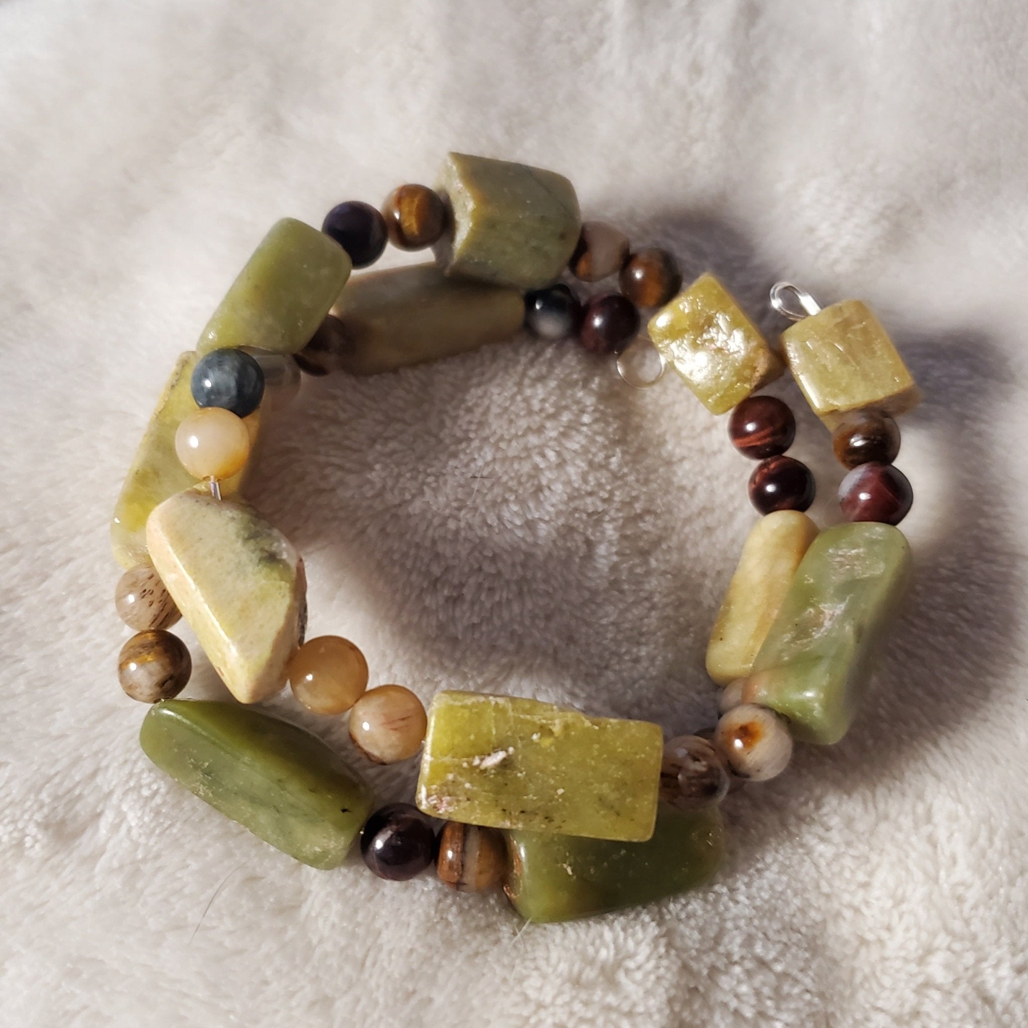 Green Serpentine Bracelet (MW) | Mamabug ReCreations - Artisan Jewelry