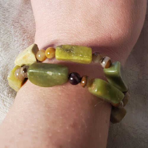 Green Serpentine Bracelet (MW) | Mamabug ReCreations - Artisan Jewelry