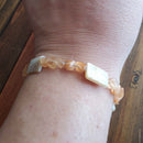 White and Peach Bracelet (MW) | Mamabug ReCreations - Artisan Jewelry