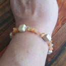Orange and White Stone Bracelet (MW) | Mamabug ReCreations - Artisan Jewelry