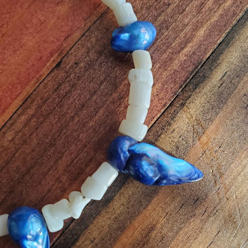 Blue and White Bracelet (MW) | Mamabug ReCreations - Artisan Jewelry
