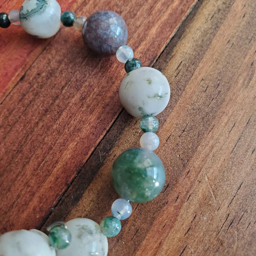 Green and White Marble Bracelet (MW) | Mamabug ReCreations - Artisan Jewelry