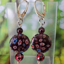Purple Millefiori Earrings | Mamabug ReCreations - Artisan Jewelry