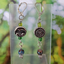 Sun and Moon Earrings - Blue and Green | Mamabug ReCreations - Artisan Jewelry