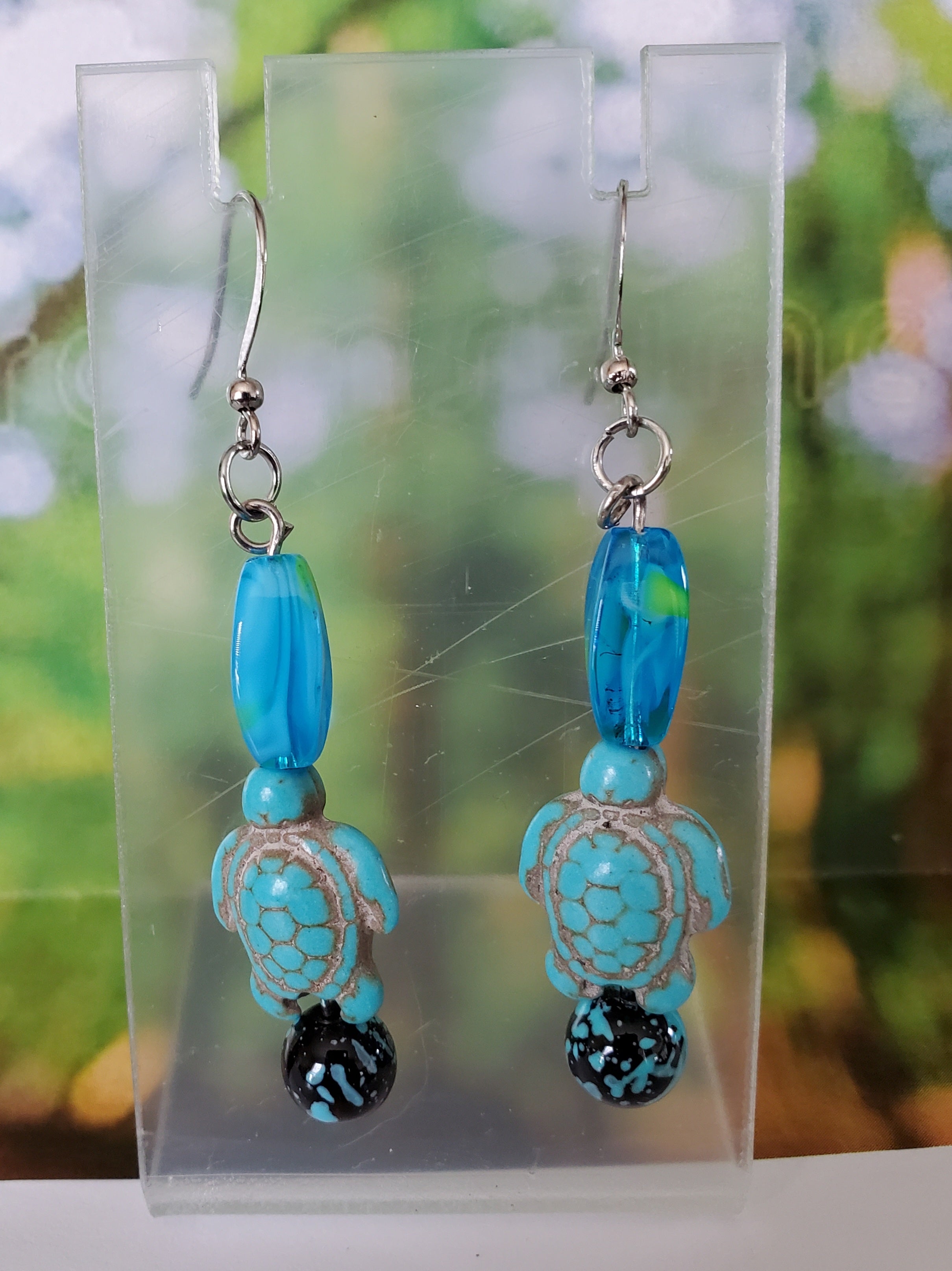 Blue Turtle Earrings
