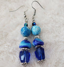 Blue Swirl Earrings | Mamabug ReCreations - Artisan Jewelry