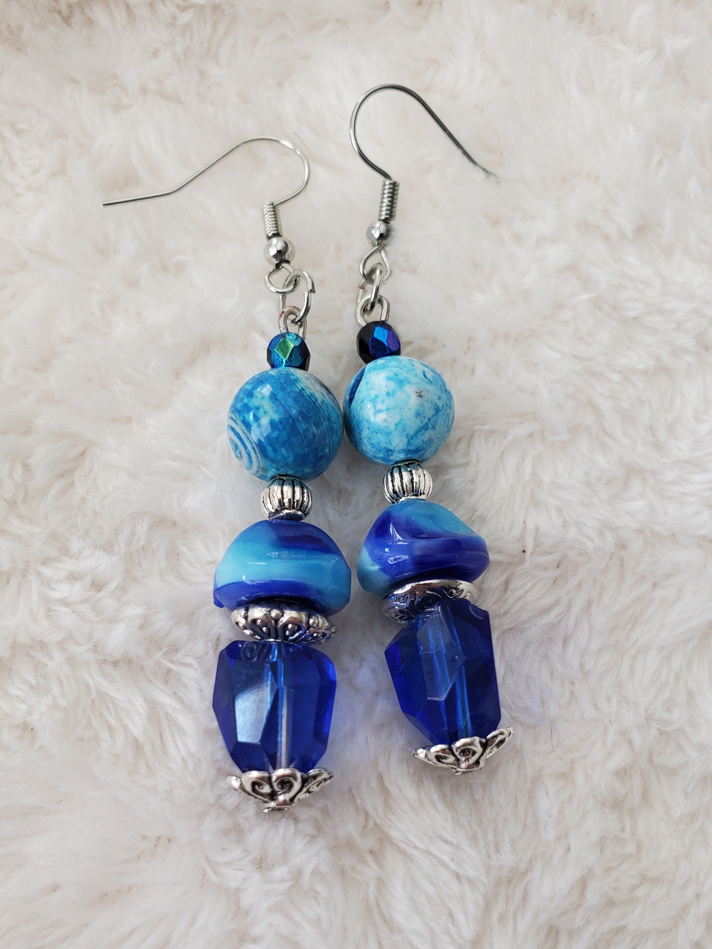 Blue Swirl Earrings