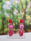 Red and Fuchsia Earrings | Mamabug ReCreations - Artisan Jewelry