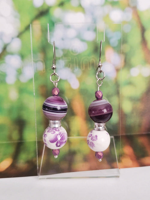 Floral Amethyst Earrings | Mamabug ReCreations - Artisan Jewelry