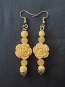 White Roses Earrings | Mamabug ReCreations - Artisan Jewelry