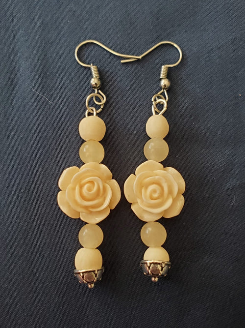 White Roses Earrings | Mamabug ReCreations - Artisan Jewelry