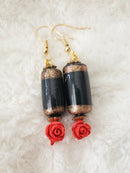 Golden Black Earrings | Mamabug ReCreations
