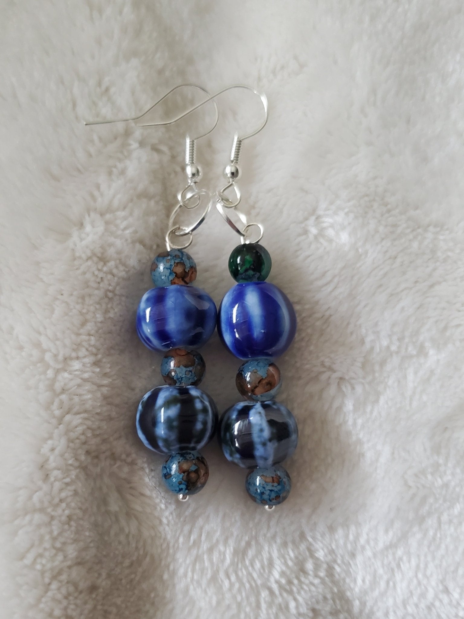 Blue Gourd Earrings | Mamabug ReCreations - Artisan Jewelry
