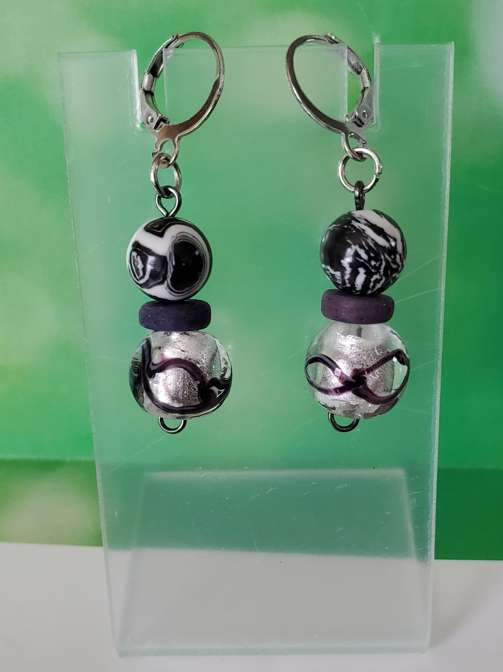 Black and White Earrings