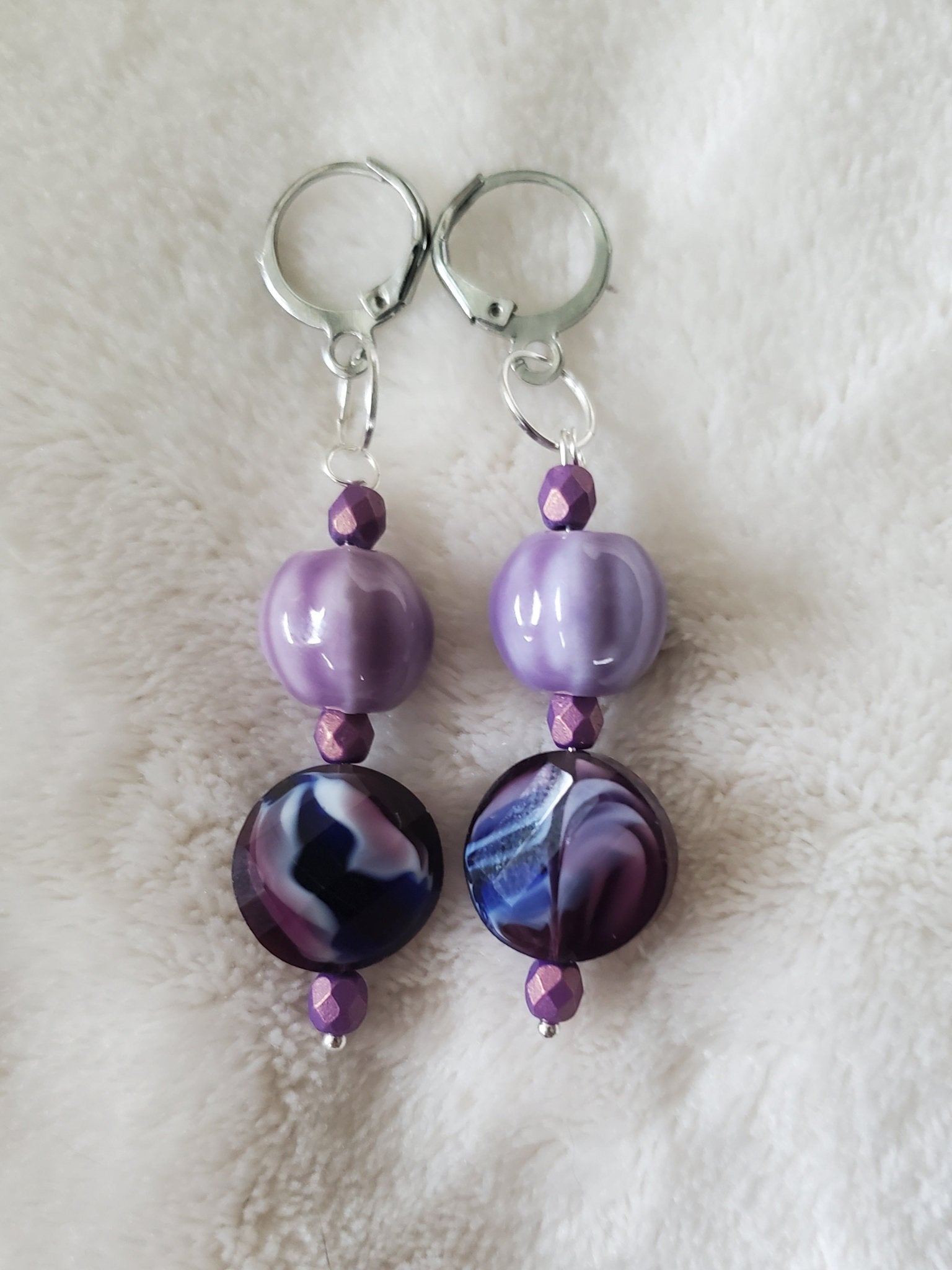 Purple Gourd Earrings | Mamabug ReCreations - Artisan Jewelry