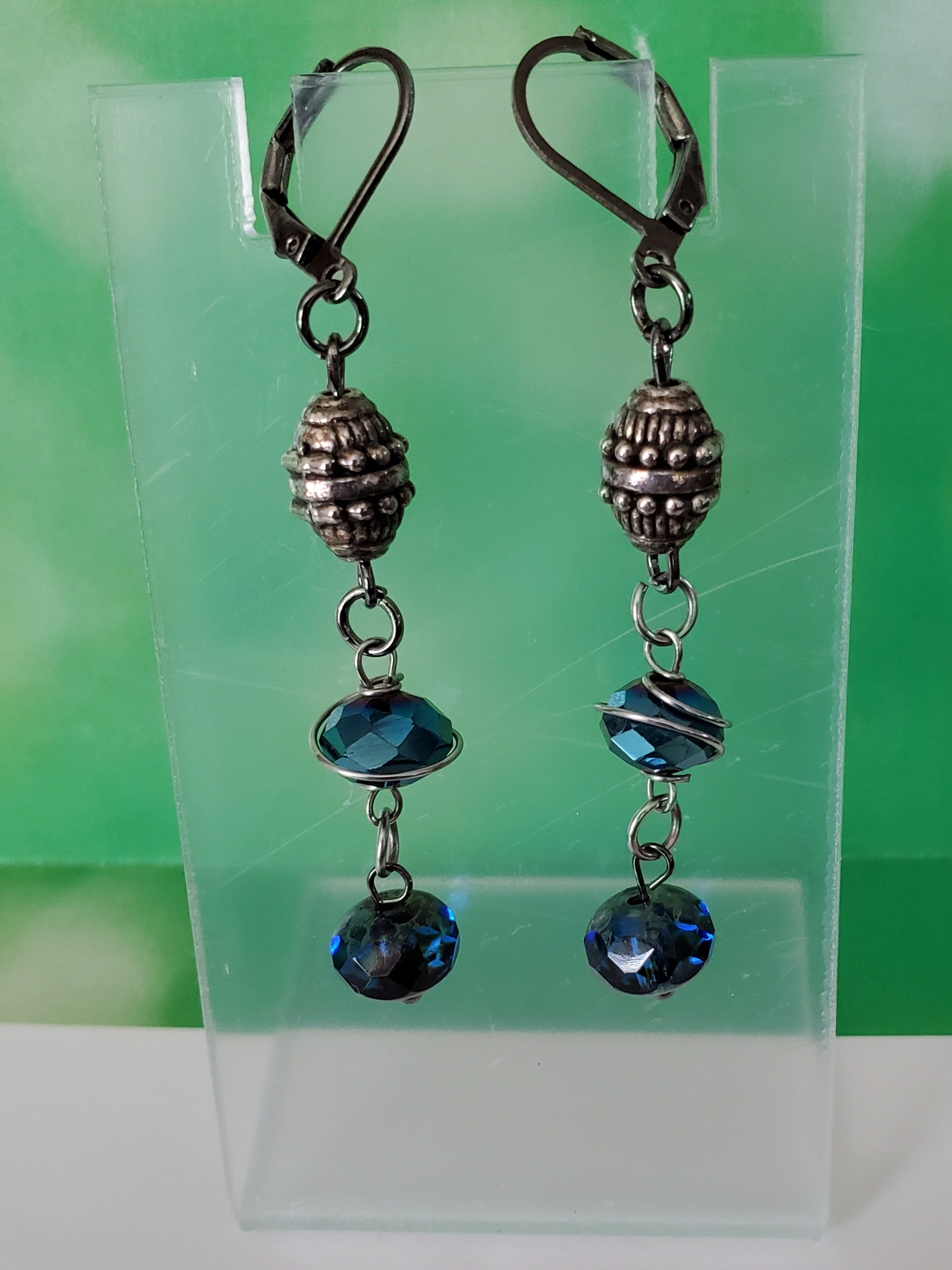 Blue and Silver Earrings