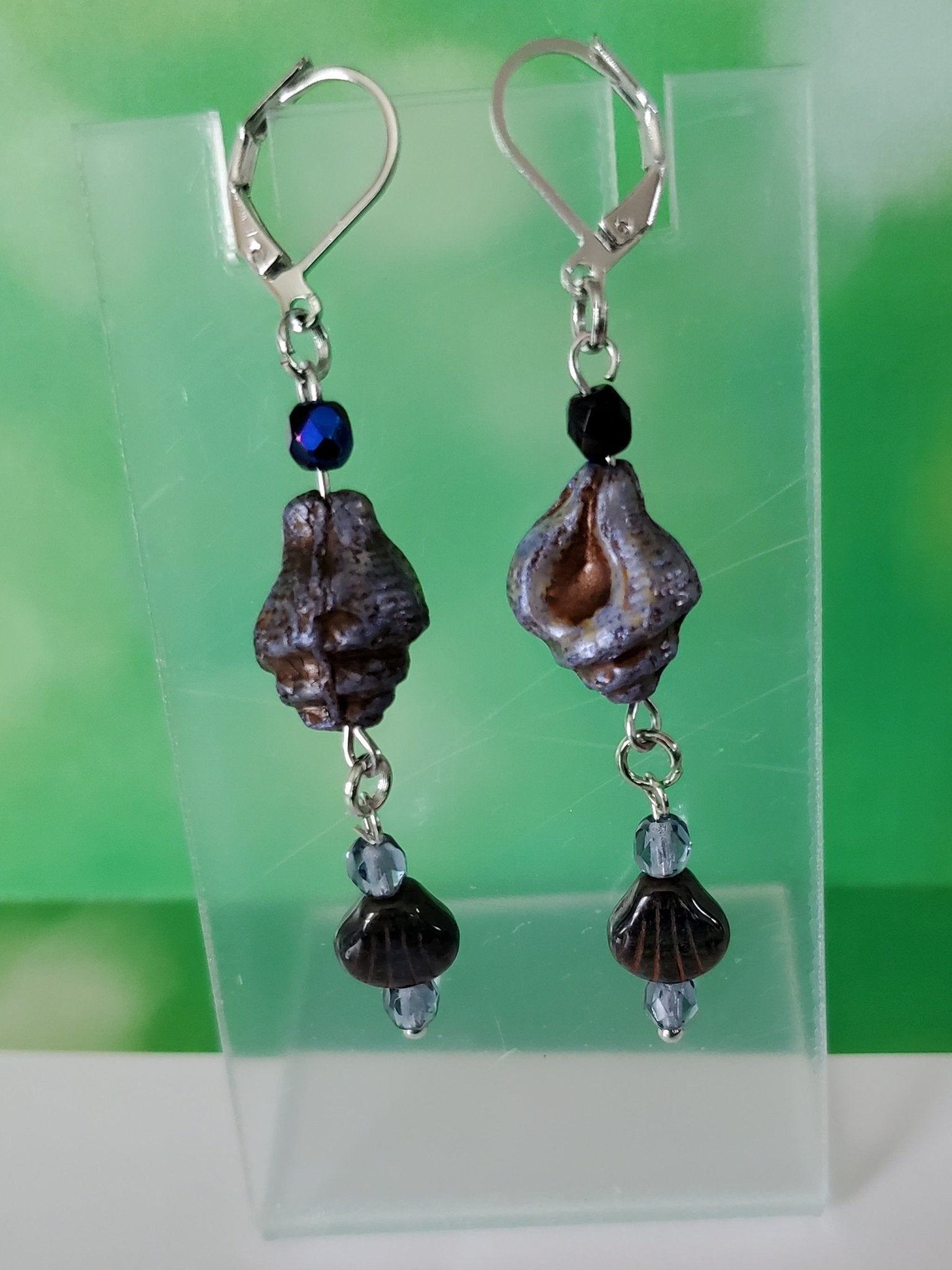 Blue Shells Earrings | Mamabug ReCreations - Artisan Jewelry