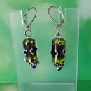 Green Polka Dots Earrings | Mamabug ReCreations - Artisan Jewelry