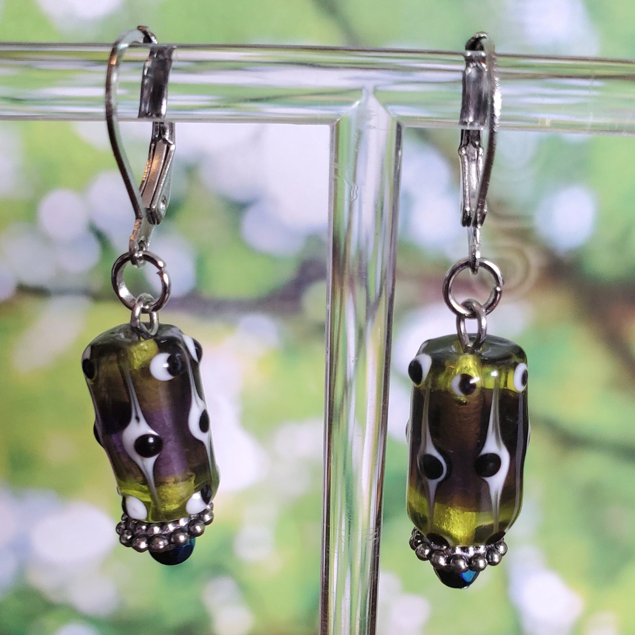 Green Polka Dots Earrings