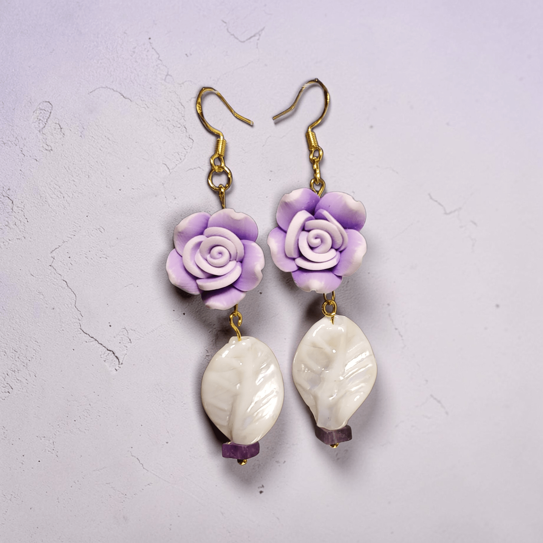 Lilac Rose Earrings
