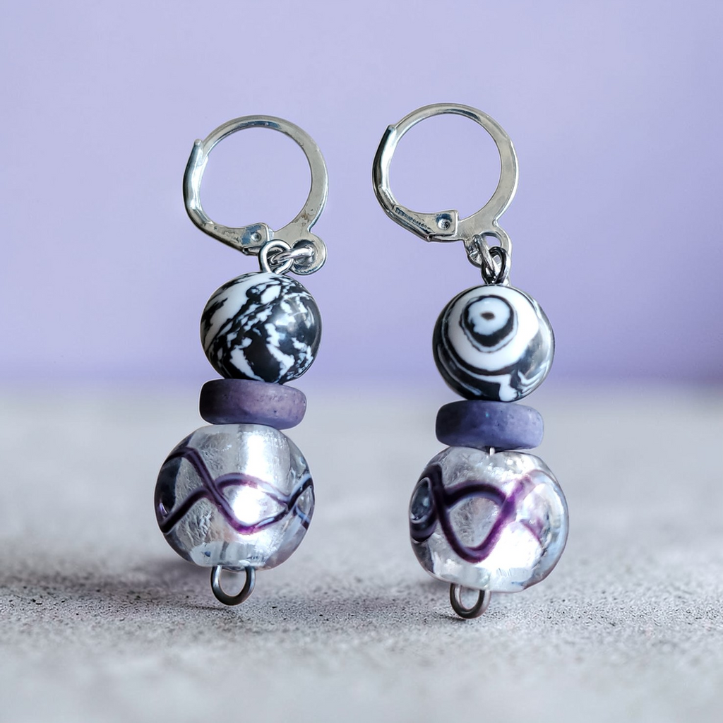 Black and White Earrings