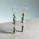 Green Recycled Paper Jewelry Set (MW) | Mamabug ReCreations - Artisan Jewelry