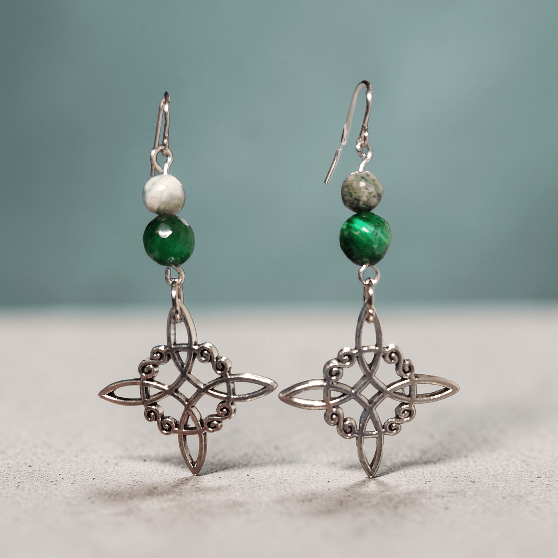 Silver Celtic Cross Knot Earrings