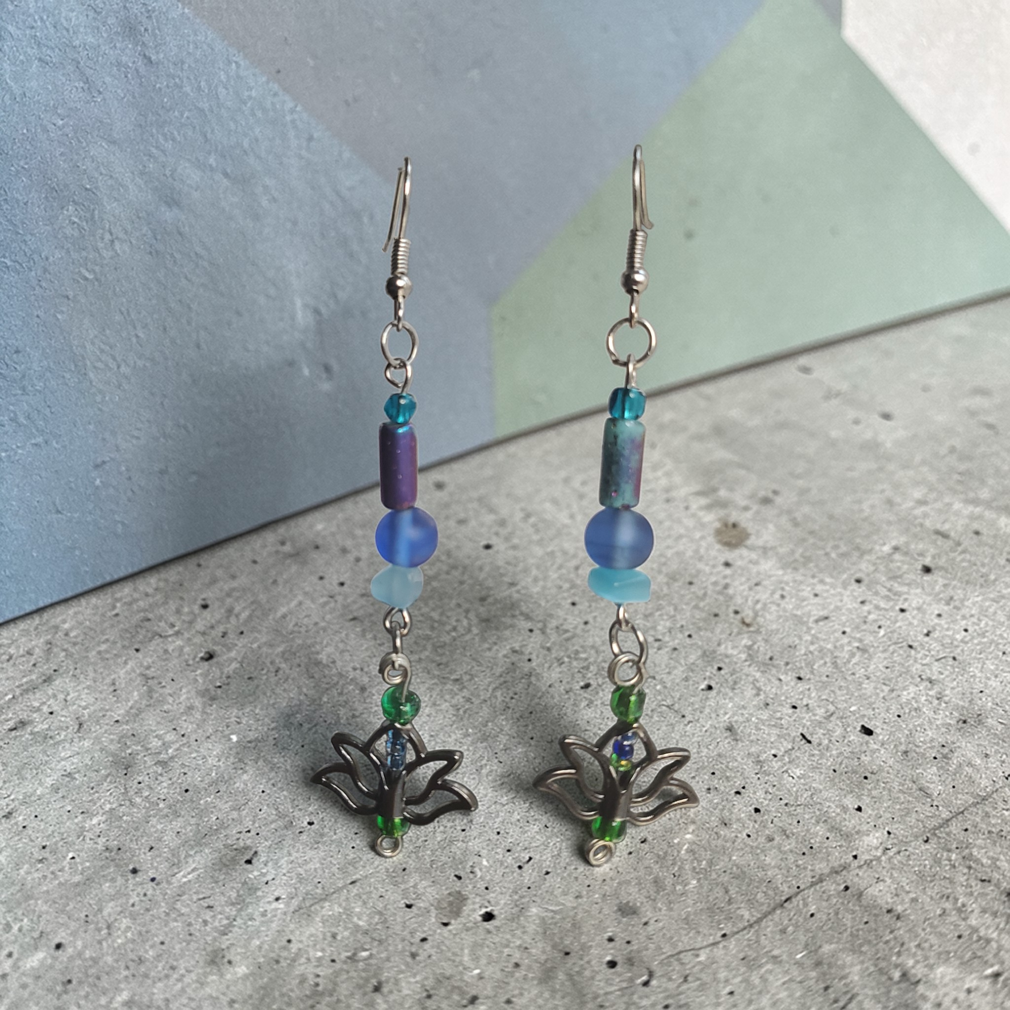 Blue Lotus Earrings