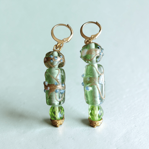 Celery Green Earrings | Mamabug ReCreations - Artisan Jewelry