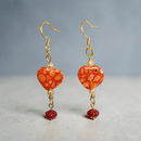 Red Millefiori Heart Earrings | Mamabug ReCreations - Artisan Jewelry