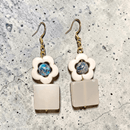 Blue and White Stone Flower Earrings | Mamabug ReCreations - Artisan Jewelry