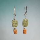Green and Orange Earrings | Mamabug ReCreations - Artisan Jewelry