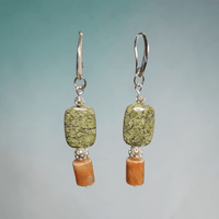 Green and Orange Earrings
