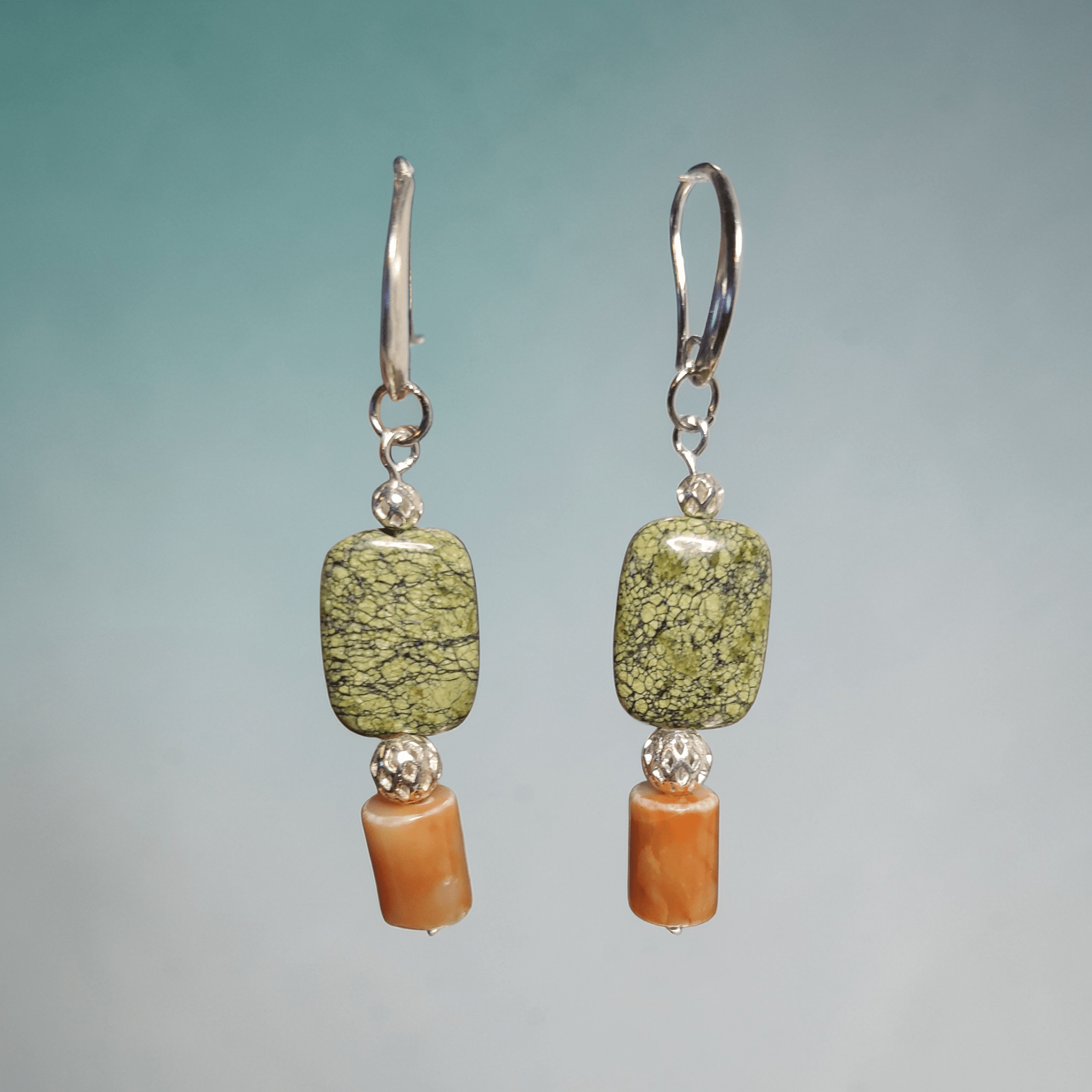 Green and Orange Earrings