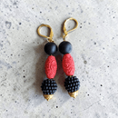 Red and Black Earrings | Mamabug ReCreations - Artisan Jewelry