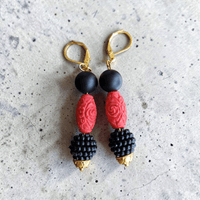 Red and Black Earrings