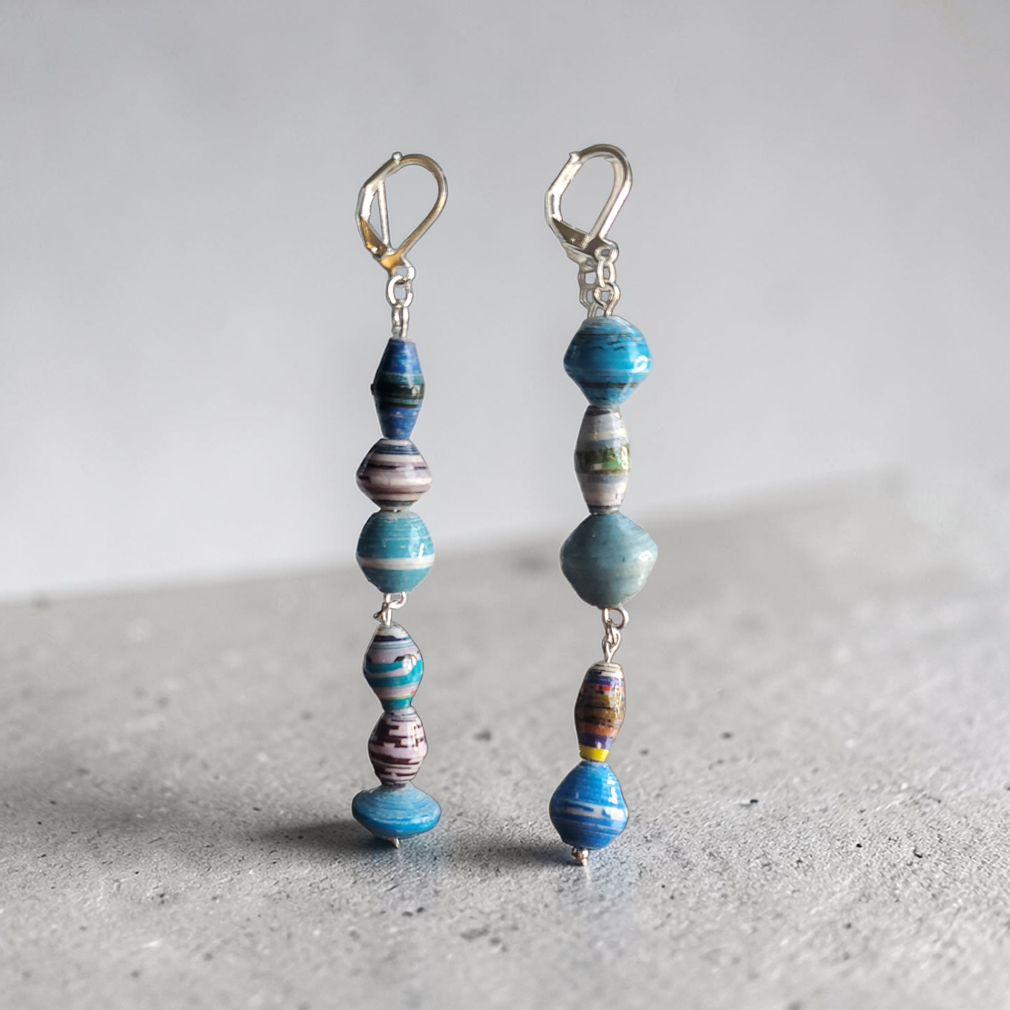 Blue Recycled Paper Jewelry Set (MW)