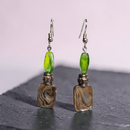 Abalone and Green Earrings | Mamabug ReCreations - Artisan Jewelry